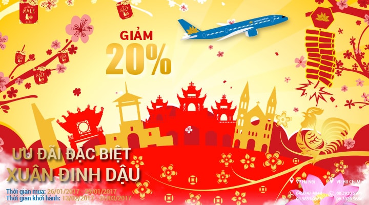 Vietnam Airlines ưu đãi đặc biệt nhân dịp xuân Đinh Dậu